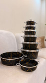 سرویس14پارچه طرح چدن ماربل دسته نقره ای(کیژان)