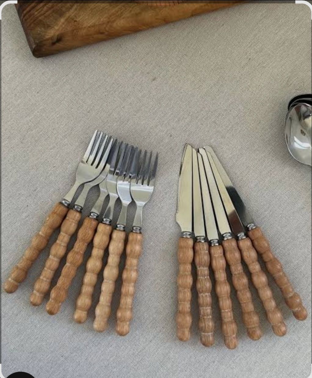 کارد وچنگال دسته چوبی